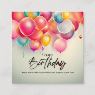 Tarjeta De Descuentos Deseos de cumpleaños coloridos