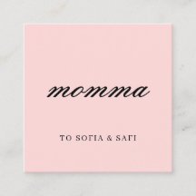 Diseño de contacto moderno para mamá en durazno