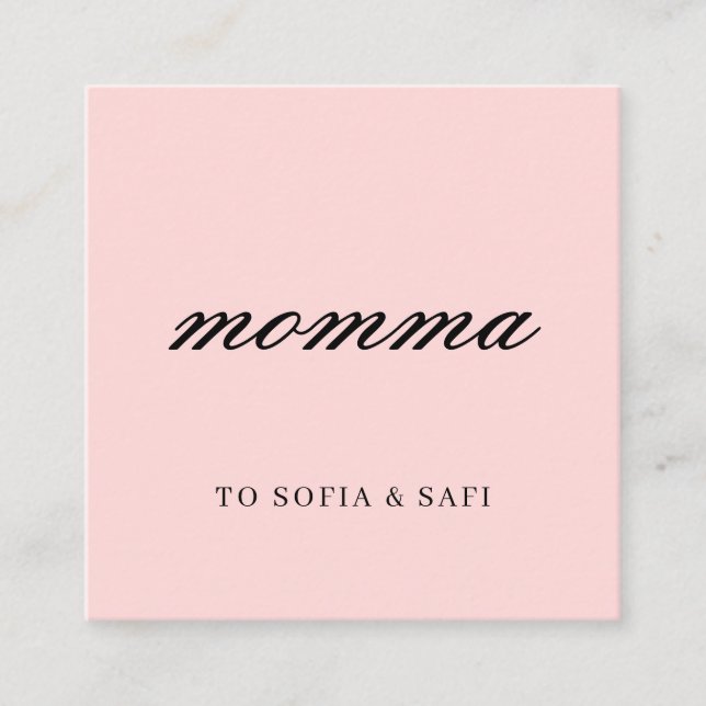 Tarjeta De Descuentos Diseño de contacto moderno para mamá en durazno (Anverso)