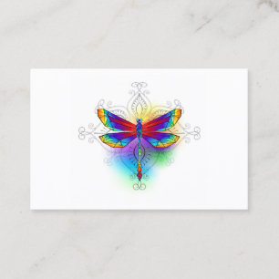 Tarjeta De Descuentos Dragón poligonal arcoiris