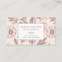 Tarjeta De Descuentos Dula De Patrón Floral De Carácter Británico