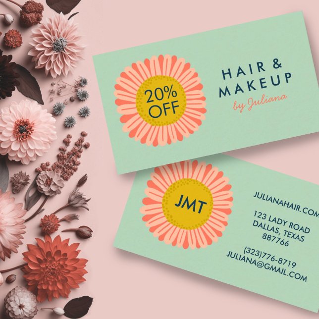 Tarjeta De Descuentos Dulce Sunflower Daisy Flor Rosa (Custom daisy discount card)