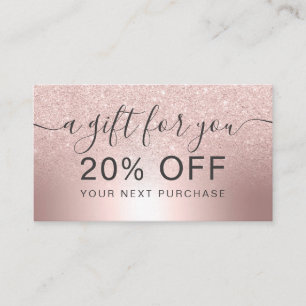 Tarjeta De Descuentos El maquillaje subió el regalo metálico del efect