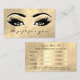 Tarjeta De Descuentos El oro del maquillaje de las frentes del vale