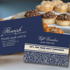 Tarjeta De Descuentos Elegant Classic Navy Blue Bakery Discount Card