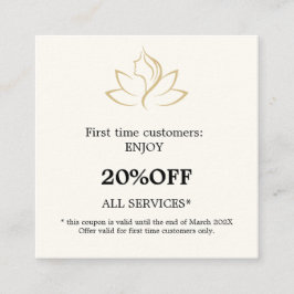 Tarjeta De Descuentos Elegant gold and black beauty salon