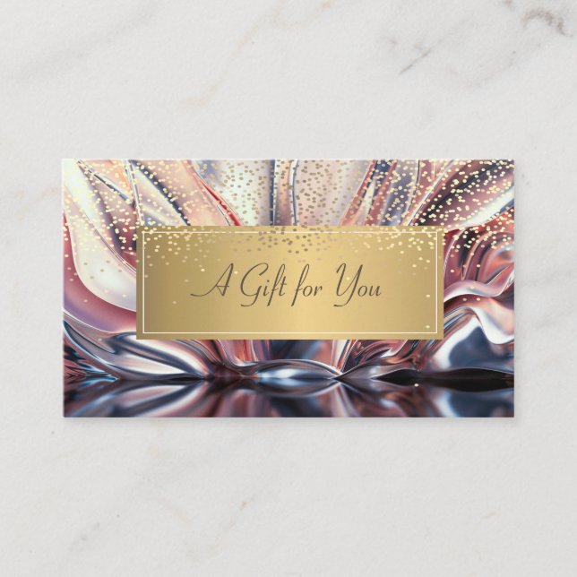 Tarjeta De Descuentos Elegant Modern Luxury Gold Confetti Abstract (Anverso)