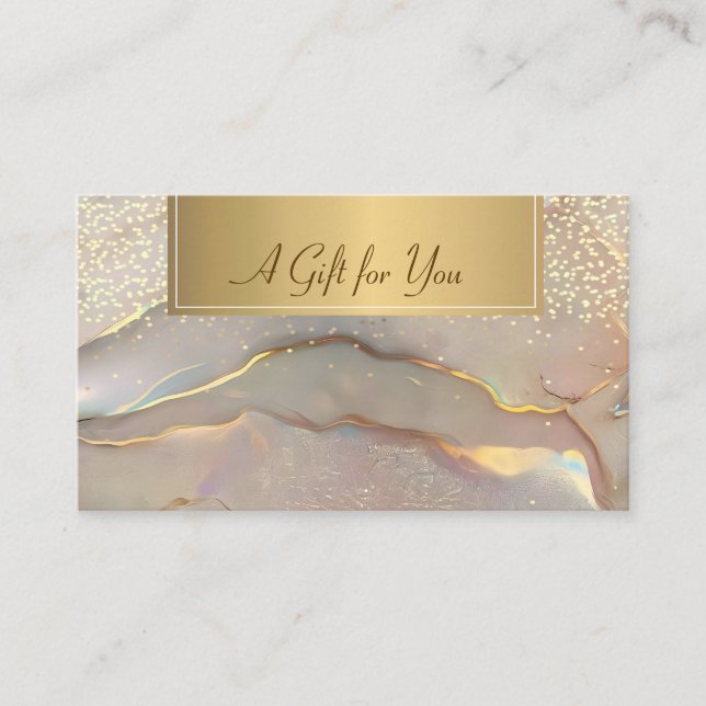 Tarjeta De Descuentos Elegant Modern,Professional Gold Confetti Opal (Anverso)