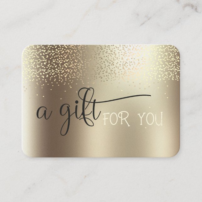 Tarjeta De Descuentos Elegant Modern Stylish Gold Confetti  (Anverso)