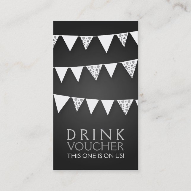 Tarjeta De Descuentos Elegante Bebida Voucher Love Bungalows Monograma N (Anverso)