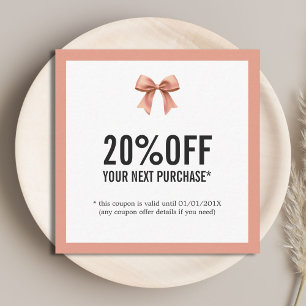 Tarjeta De Descuentos Elegante Cinta Pastel Elegante Salón De Belleza Cu