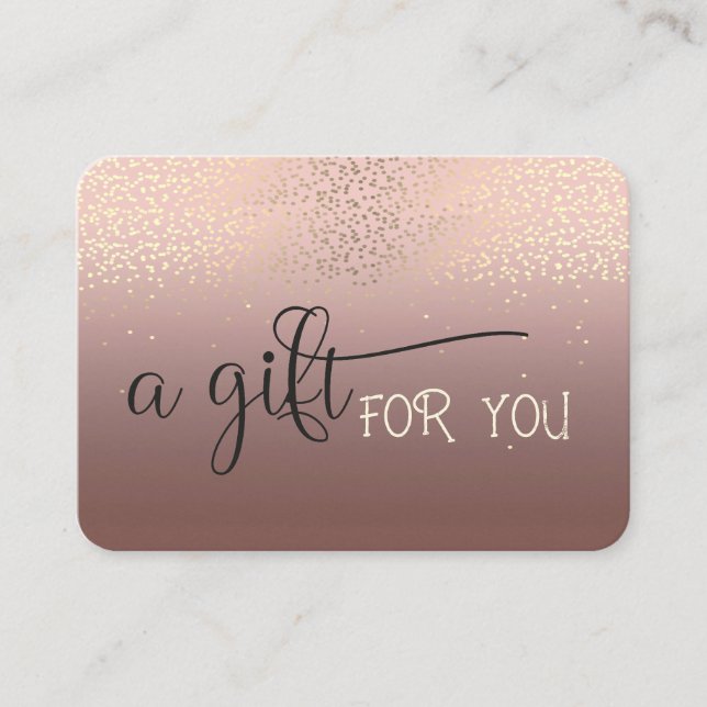 Tarjeta De Descuentos Elegante Confetti de oro de Moda moderna (Anverso)