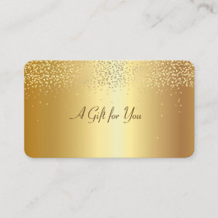 Tarjeta De Descuentos Elegante Confetti Faux Gold