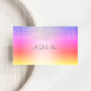 Tarjeta De Descuentos Elegante Confetti Moderno Brillante