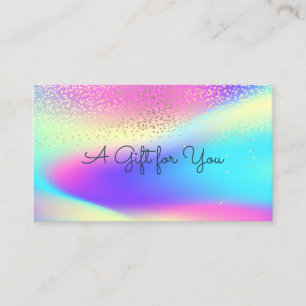 Tarjeta De Descuentos Elegante Confetti Moderno Colorido Ombre Holográfi