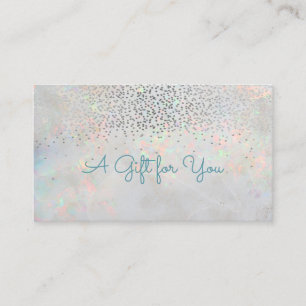 Tarjeta De Descuentos Elegante confetti moderno opal holográfico
