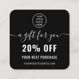 Tarjeta De Descuentos Elegante Logotipo comercial de Lealtad de Código Q