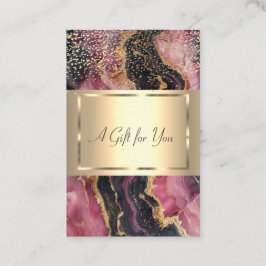 Tarjeta De Descuentos Elegante marco de oro, confeti, mármol burgundy