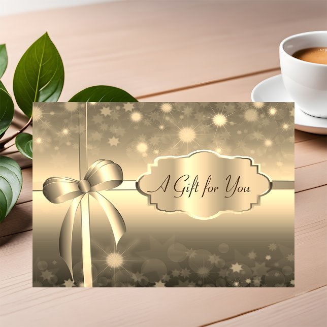 Tarjeta De Descuentos Elegante marco de oro moderno, lazo (Subido por el creador)