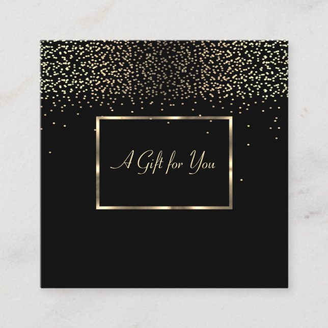 Tarjeta De Descuentos Elegante marco dorado moderno, Confetti (Anverso)