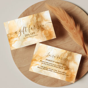 Tarjeta De Descuentos Elegante Mármol Dorado Profesional
