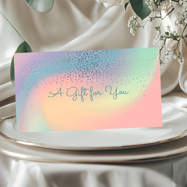 Tarjeta De Descuentos Elegante Moda contemporánea de confetti holográfic (Subido por el creador)