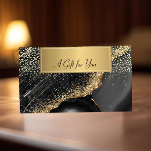 Tarjeta De Descuentos Elegante Moderno, Dorado Profesional de Mármol con