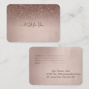 Tarjeta De Descuentos Elegante moderno marrón brillo rosa dorado