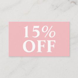 Tarjeta De Descuentos Elegante Pastel Pink Moderno