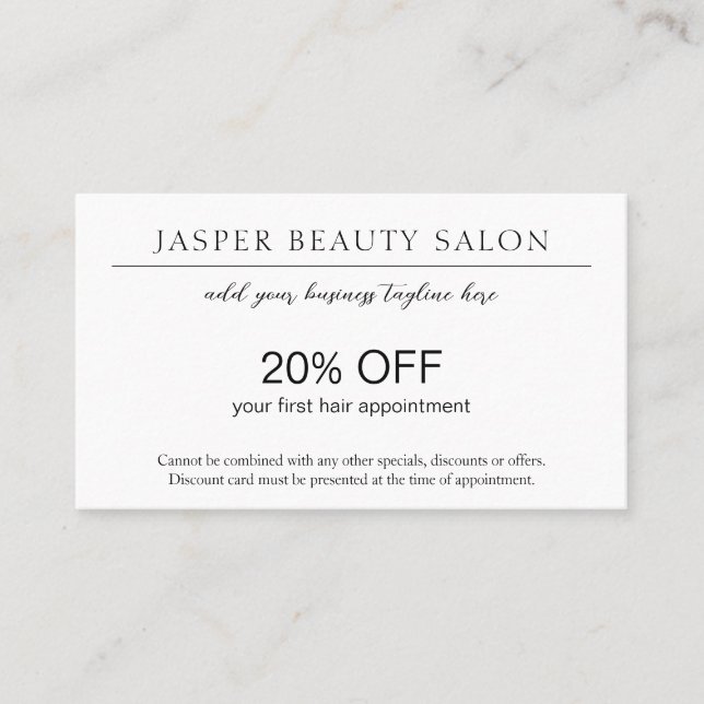 Tarjeta De Descuentos Elegante profesional simple código QR mínimo moder (Anverso)