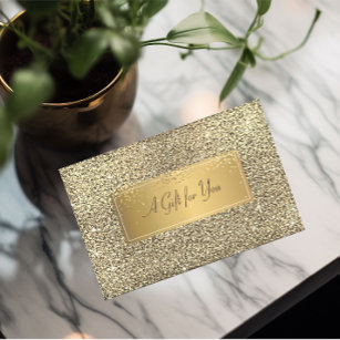 Tarjeta De Descuentos Elegante Purpurina de oro moderno de lujo, Confett