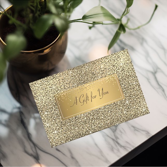 Tarjeta De Descuentos Elegante Purpurina de oro moderno de lujo, Confett (Subido por el creador)