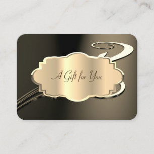 Tarjeta De Descuentos Elegante remolino moderno Marco de oro