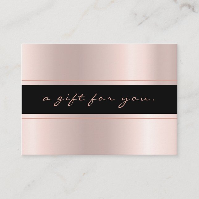 Tarjeta De Descuentos Elegante Rosa simple Ombre Oro (Anverso)