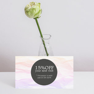 Tarjeta De Descuentos Elegante Tapón de Belleza Negro Pastel de Textura 