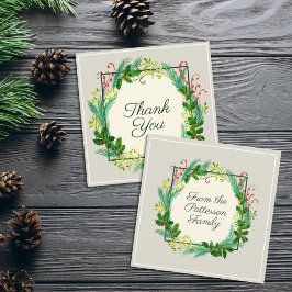 Tarjeta De Descuentos Elegante Taupe Verde Rústico Moderno Gracias