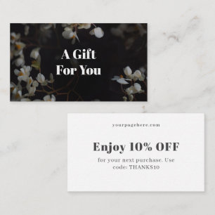 Tarjeta De Descuentos Estética floral oscura