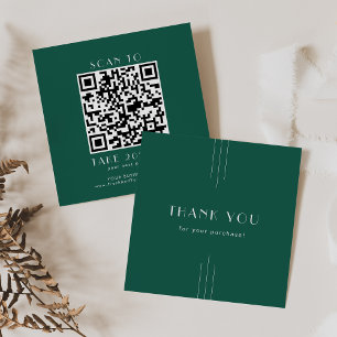Tarjeta De Descuentos EVERLY Art Deco Esmeralda Código QR de Negocios Ag