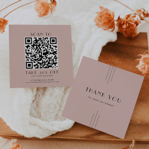 Tarjeta De Descuentos EVERLY Art Deco Rubor Código QR de Negocios Gracia