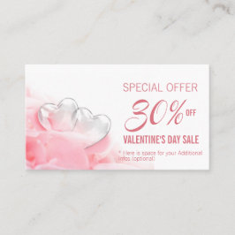 Tarjeta De Descuentos Feliz Día de San Valentín corazones románticos de