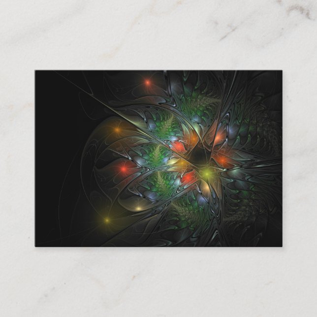 Tarjeta De Descuentos Flores de fantasía fractal blandas y tendientes (Anverso)