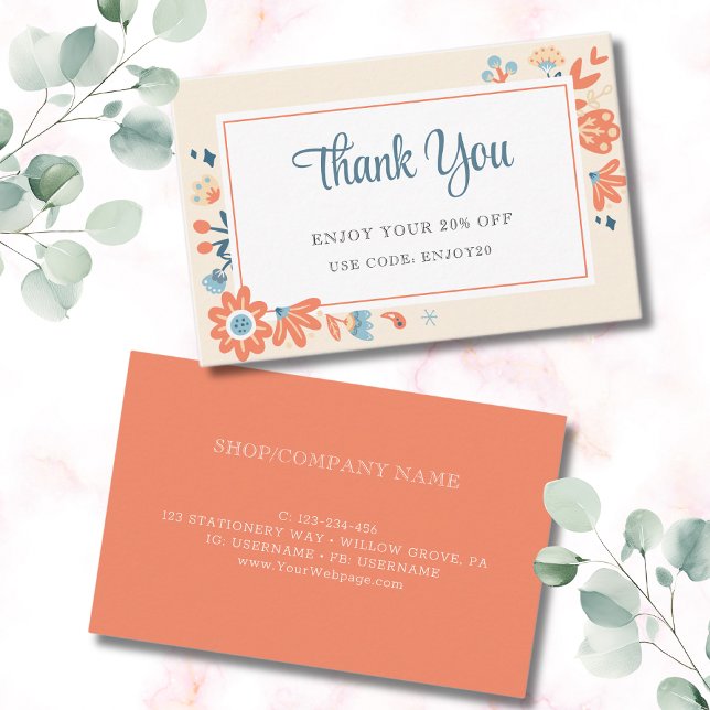 Tarjeta De Descuentos Flores folclóricas nórdicas florales (Subido por el creador)