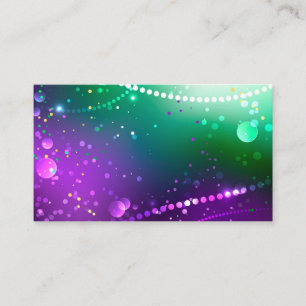 Tarjeta De Descuentos Fondo morado festivo Mardi Gras