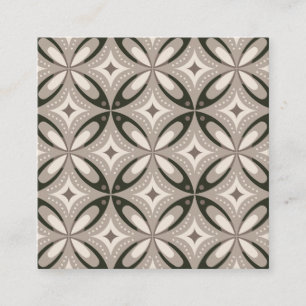 Tarjeta De Descuentos Formas circulares retro beige y marrón
