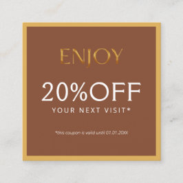 Tarjeta De Descuentos Glamorous Gold & Brown Lash Tech