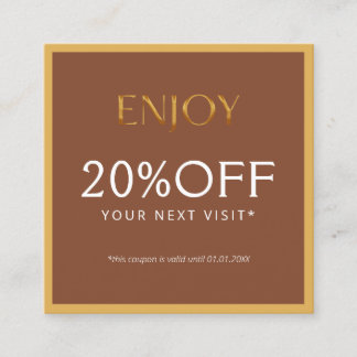 Tarjeta De Descuentos Glamorous Gold & Brown Lash Tech 