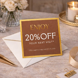 Tarjeta De Descuentos Glamorous Gold & Brown Lash Tech 