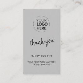Tarjeta De Descuentos Gracias Gray Stylish Moderlish Logo Business