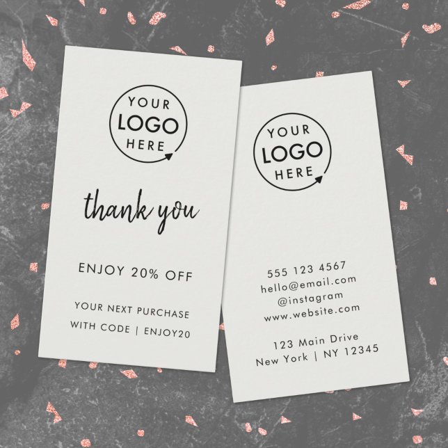 Tarjeta De Descuentos Gracias | Logo Gray Business Loyalty (Modern minimalist thank you discount cards by Guava - perfect for growing loyalty & repeat business)
