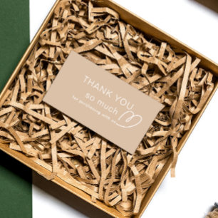 Tarjeta De Descuentos Gracias Logotipo Lealtad Tienda de color beige mod